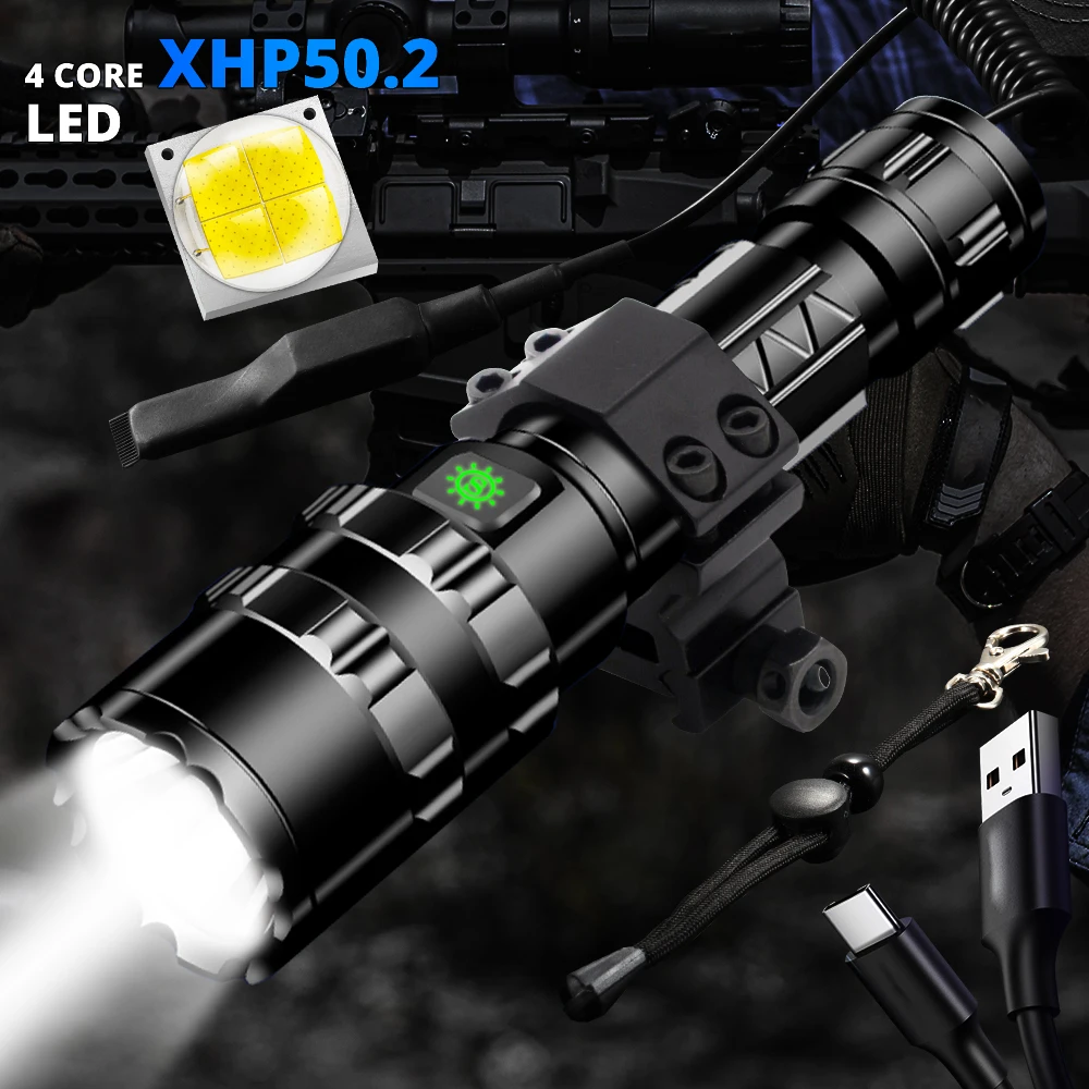 Powerful XHP50 LED Flashlight Xlamp Aluminum Hunting L2 Waterproof 5Modes Torch USB Rechargeable 18650 26650 Battery
Powerful XHP50 LED Flashlight Xlamp Aluminum Hunting L2 Waterproof 5Modes Torch USB Rechargeable 18650 26650 Battery