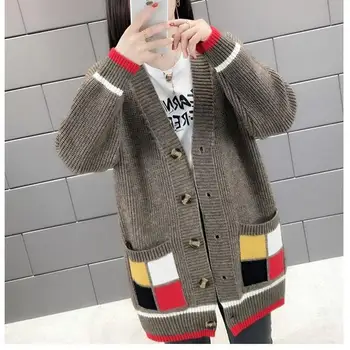 V-neck Women's Long Cardigan Jacket Plus Size Cardigan Knit Sweater Autumn and Winter Wild Loose Sweater Trend Outside
V-neck Women's Long Cardigan Jacket Plus Size Cardigan Knit Sweater Autumn and Winter Wild Loose Sweater Trend Outside