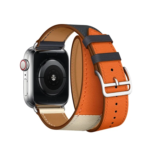 Bracelet Double Tour pour Apple Watch Series 5 4 3 2 1 bracelet pour iWatch ceinture haute qualité en cuir véritable boucle 38mm/40mm /42mm/44mm Bracelet Double Tour pour Apple Watch Series 5 4 3 2 1 bracelet pour iWatch ceinture haute qualité en cuir véritable boucle 38mm/40mm /42mm/44mm