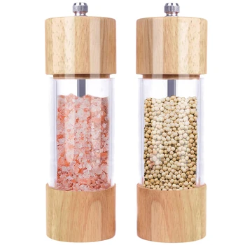 Wooden Salt and Pepper Grinder Set, Manual Salt and Pepper Mill Wood, Adjustable Ceramic Core- -Pack of 2 
Wooden Salt and Pepper Grinder Set, Manual Salt and Pepper Mill Wood, Adjustable Ceramic Core- -Pack of 2