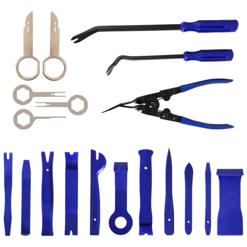 19pcs/set Portable Audio Removal Pry Kit Car Trim Removal Tool Set Hand Tool Pry Bar Panel Door Interior Clip Kit Repair Tool
19pcs/set Portable Audio Removal Pry Kit Car Trim Removal Tool Set Hand Tool Pry Bar Panel Door Interior Clip Kit Repair Tool