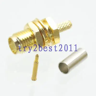 DHL/EMS 100 Sets*1pce Connector RP-SMA plug pin bulkhead crimp RG174 RG316 LMR100 Straight -C1
DHL/EMS 100 Sets*1pce Connector RP-SMA plug pin bulkhead crimp RG174 RG316 LMR100 Straight -C1