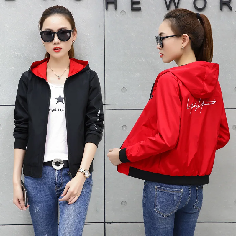 Short Jacket Female Spring And Autumn Double-sided Wear Korean-style Versatile Slimming Students Loose-Fit Hooded Baseball Unifo
Short Jacket Female Spring And Autumn Double-sided Wear Korean-style Versatile Slimming Students Loose-Fit Hooded Baseball Unifo