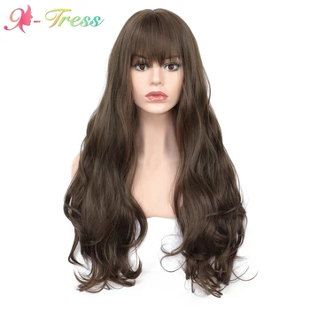 X-TRESS Dark Brown Color Long Wave Wigs for Black Women Machine Made Synthetic 24inch Wig Heat Resisant Cosplay/Daily Wigs
X-TRESS Dark Brown Color Long Wave Wigs for Black Women Machine Made Synthetic 24inch Wig Heat Resisant Cosplay/Daily Wigs