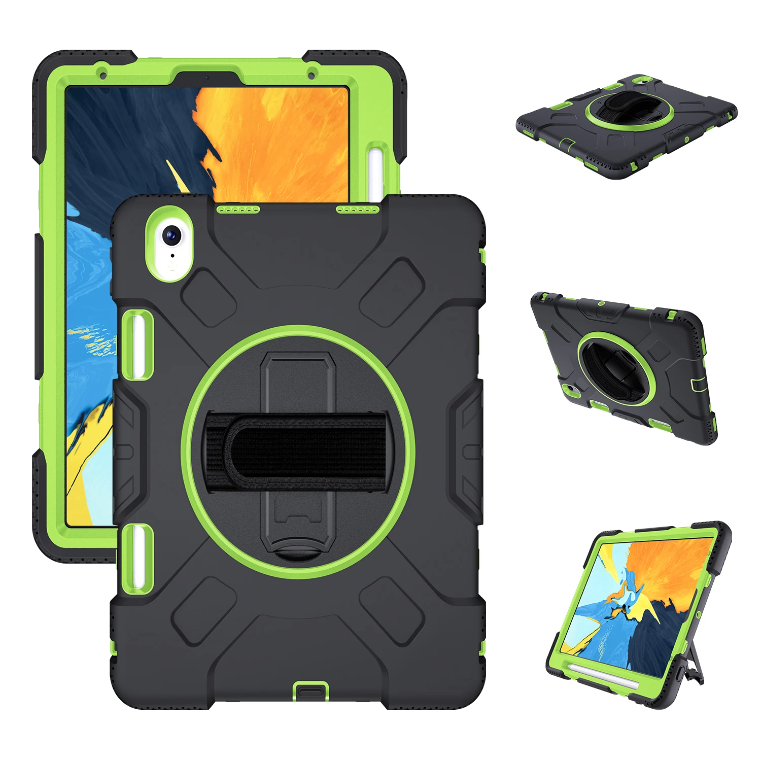 For iPad Pro 11 Inch 2018 Tablet Tablet Case PC + Silicone Cover Shockproof Protective Tablet Shell with Bracket and Hand Strap
For iPad Pro 11 Inch 2018 Tablet Tablet Case PC + Silicone Cover Shockproof Protective Tablet Shell with Bracket and Hand Strap