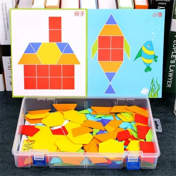 170 pcs/set Colorful Wooden Tangram Puzzle Toys Geometric Shape Game Funny Creativity Jigsaw Baby Kids Preschool Educational Toy
170 pcs/set Colorful Wooden Tangram Puzzle Toys Geometric Shape Game Funny Creativity Jigsaw Baby Kids Preschool Educational Toy