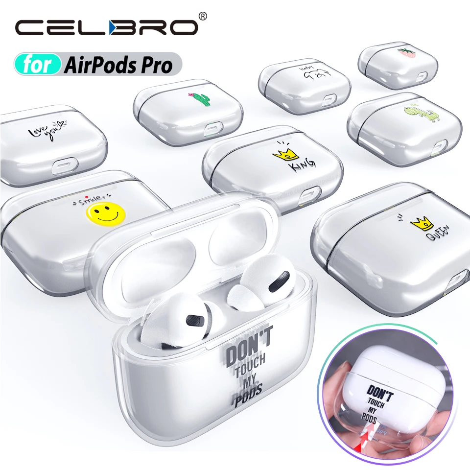 Прозрачный мультяшный чехол для Airpods Pro жесткий прозрачный ПК AirPods 3 Apple защитный s
