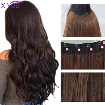 XIYUE Long Straight Curly Clip in Synthetic Hair Extensions Black Brown High Tempreture Hair Piece Bulk 5 Clip Hair Extension 
XIYUE Long Straight Curly Clip in Synthetic Hair Extensions Black Brown High Tempreture Hair Piece Bulk 5 Clip Hair Extension