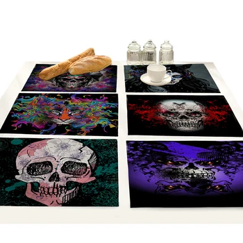 Colorful Skull Printing Linen Placemat Insulation Tablecloth Kitchen Table Mat Coaster Set Home Decoration Accessories Modern
Colorful Skull Printing Linen Placemat Insulation Tablecloth Kitchen Table Mat Coaster Set Home Decoration Accessories Modern