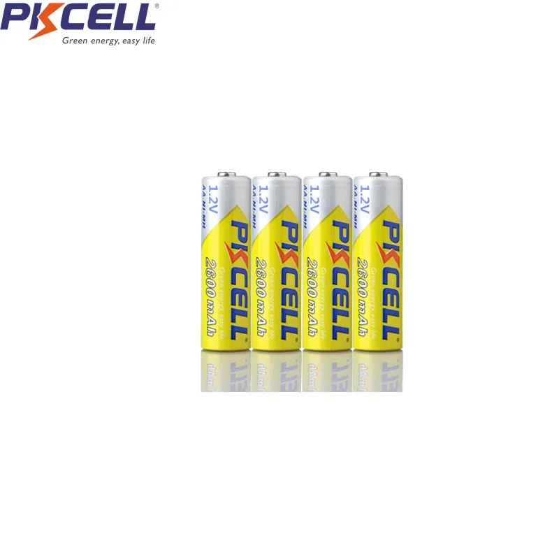 

4Pcs PKCELL Ni-MH AA Batteries 2600mAh 1.2V NiMh Rechargeable Battery 2A Batteria Cell For Flashlights Camera Toys