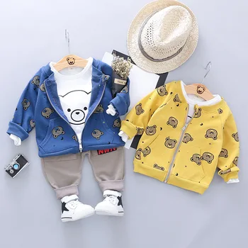 Infant suit 2020 spring autumn Toddler Children Suits Baby Clothing Boy Sets Shirt+Hooded jacket+Pants 3pcs Bear Kids clothes
Infant suit 2020 spring autumn Toddler Children Suits Baby Clothing Boy Sets Shirt+Hooded jacket+Pants 3pcs Bear Kids clothes
