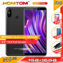 Originale HOMTOM C1 1GB di RAM 16GB di ROM Quad Core Del Telefono Mobile 5.5 pollici 18:9 Display Full 13MP Posteriore macchina fotografica Smartphone di Impronte Digitali(China)