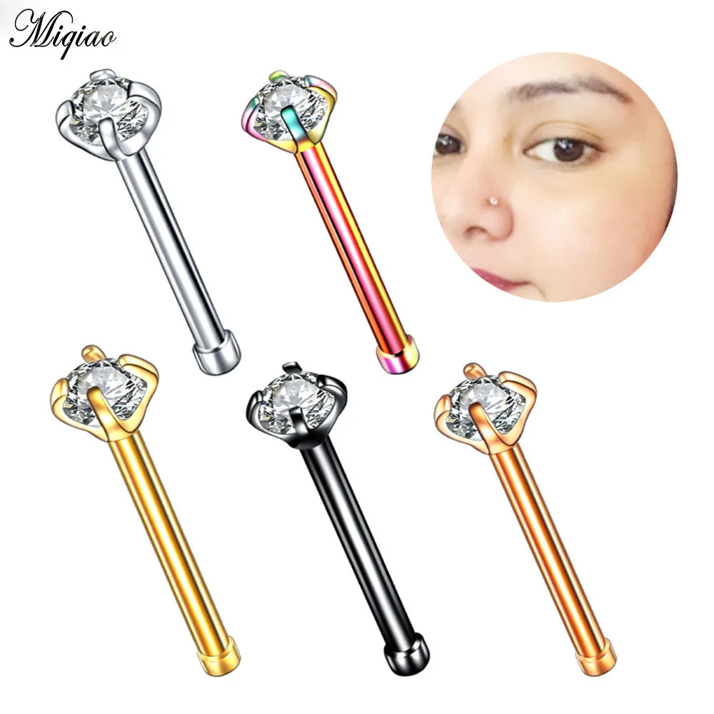 Miqiao 1pc Stainless Steel Rod Nose Nails Electroplated Straight Rod Round CZ Opal Jewelry Piercing for Women
Miqiao 1pc Stainless Steel Rod Nose Nails Electroplated Straight Rod Round CZ Opal Jewelry Piercing for Women