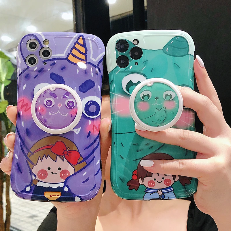 Cartoon cute monster cyclops Apple xs max mobile phone case iPhone 11 Pro Max all-inclusive silicone 8plus protective sleev |
