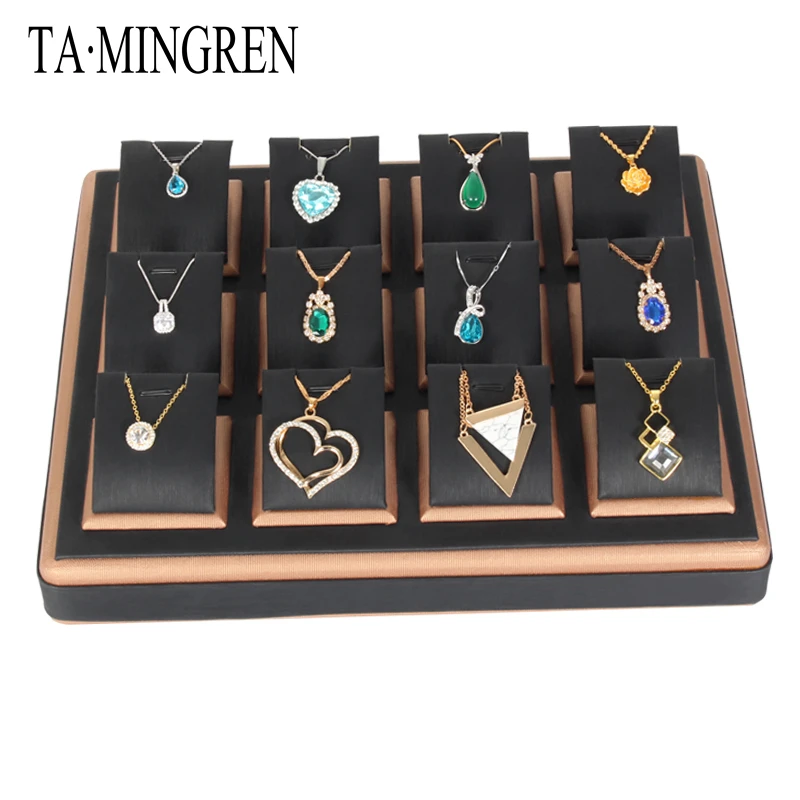 Pendant necklace black pu tray display box can be customized high fashion multiple specifications
Pendant necklace black pu tray display box can be customized high fashion multiple specifications