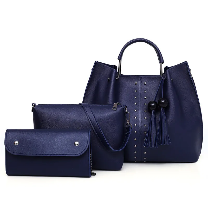 3pcs Handbags Sets for Women Luxury Leather Purse Rivet Tassel Shoulder Bag Female Totes Bags Woman Messenger Bag Drop Shipping 
3pcs Handbags Sets for Women Luxury Leather Purse Rivet Tassel Shoulder Bag Female Totes Bags Woman Messenger Bag Drop Shipping