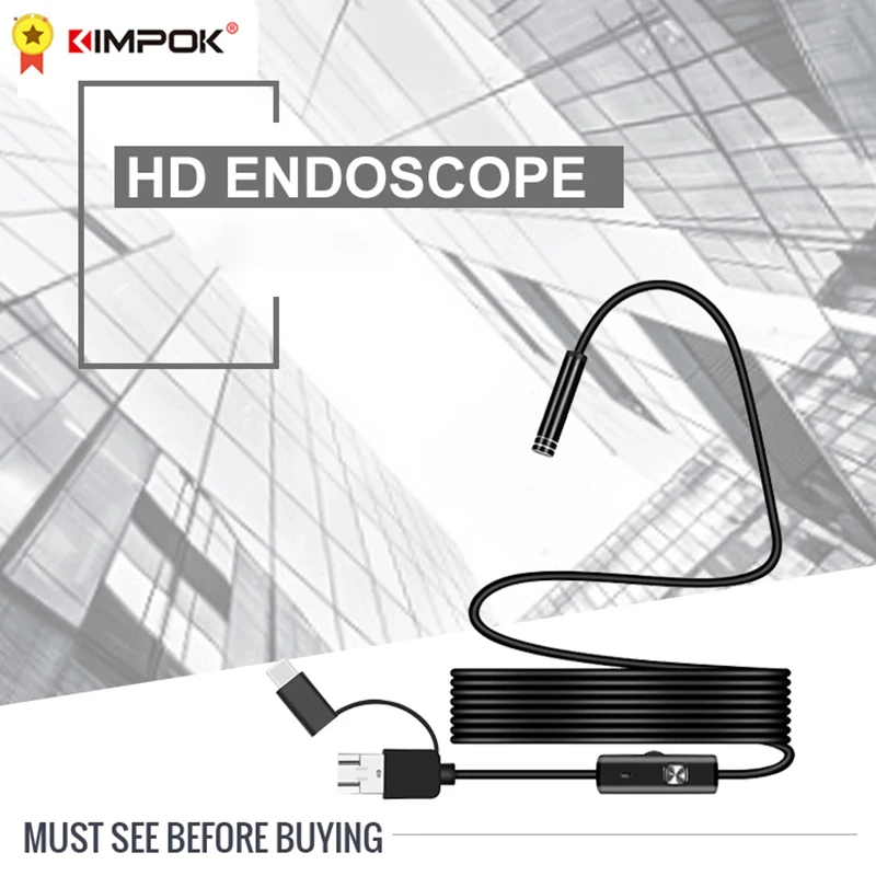 KIMPOK 5.5mm 3 in 1 HD Endoscope TYPE-C Mobile Compute for Android USB Borescopes Waterproof Led Lighting Inspection Camera
KIMPOK 5.5mm 3 in 1 HD Endoscope TYPE-C Mobile Compute for Android USB Borescopes Waterproof Led Lighting Inspection Camera