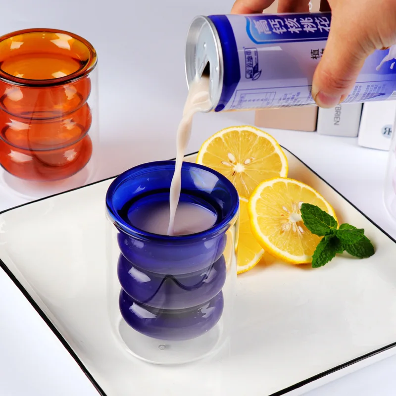 Nordic Double Glass Heat-resistant Color Coffee Cup Milk Tea Cup Creative Milk Juice Cup Beverage Cup
Nordic Double Glass Heat-resistant Color Coffee Cup Milk Tea Cup Creative Milk Juice Cup Beverage Cup