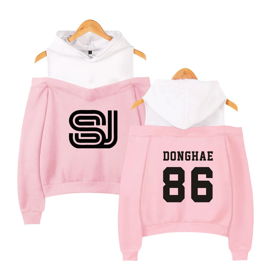 Super Junior Off-shoulder Hoodies Super Junior Off-shoulder Hoodies
