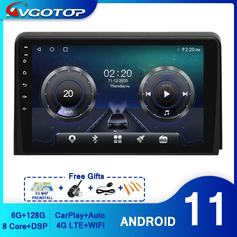 AVGOTOP Android 11 автомобильный мультимедиа для HYUNDAI SONATA 2018 Carplay навигатор WiFi GPS