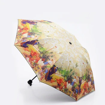 Oil Painting Umbrella Thickening Abstract Art Design Parasol Painting Rain Gear Rain Sun 3 Folding Women Wind Flower
Oil Painting Umbrella Thickening Abstract Art Design Parasol Painting Rain Gear Rain Sun 3 Folding Women Wind Flower