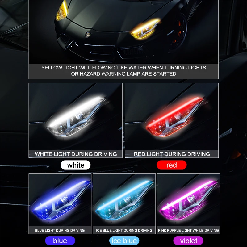 30 45 60 cm Daytime Running Light Driver Driving Turning Diurnal Autolight Waterproof Dustproof Warning Colorful Flexible Led
30 45 60 cm Daytime Running Light Driver Driving Turning Diurnal Autolight Waterproof Dustproof Warning Colorful Flexible Led