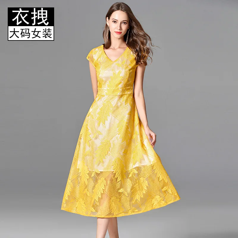 Large Size Long Skirts Women's Summer 2018 New Style WOMEN'S Dress Debutante Elegant Ozhouzhan Short Sleeve over-the-Knee Lace D
Large Size Long Skirts Women's Summer 2018 New Style WOMEN'S Dress Debutante Elegant Ozhouzhan Short Sleeve over-the-Knee Lace D