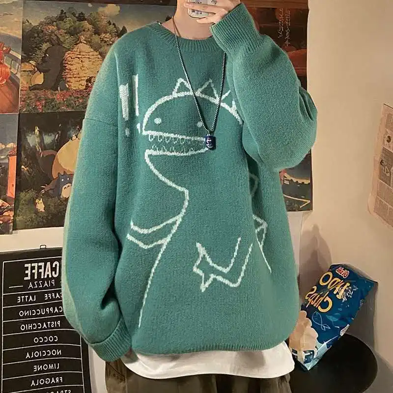 Autumn and winter sweater men's Korean style loose casual sweater trend ins cartoon personality Pullover Sweater Coat 
Autumn and winter sweater men's Korean style loose casual sweater trend ins cartoon personality Pullover Sweater Coat