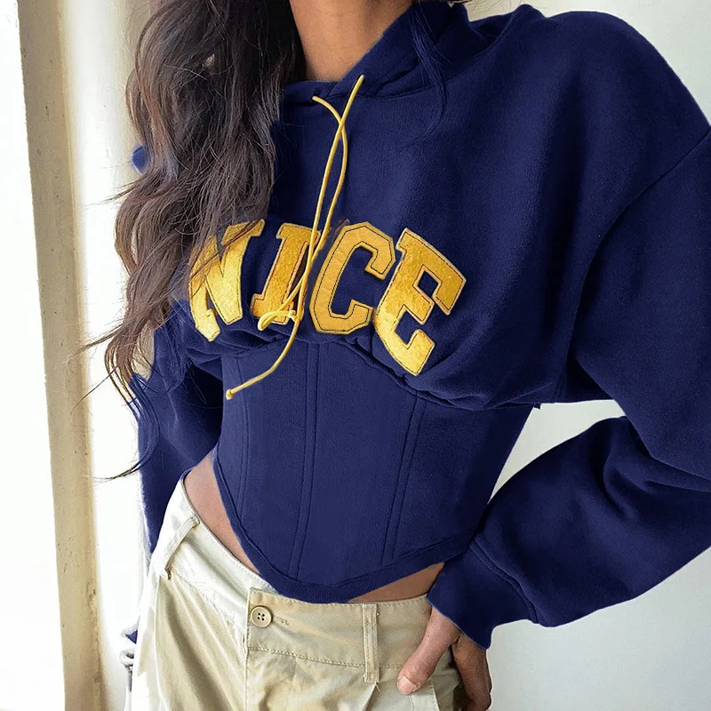Yuqung Letter Short Hoodies With Lace Up Corset 2pcs Sets Women Hooded Crop Top Long Sleeve Casual Slim Shirt Autumn White
Yuqung Letter Short Hoodies With Lace Up Corset 2pcs Sets Women Hooded Crop Top Long Sleeve Casual Slim Shirt Autumn White
