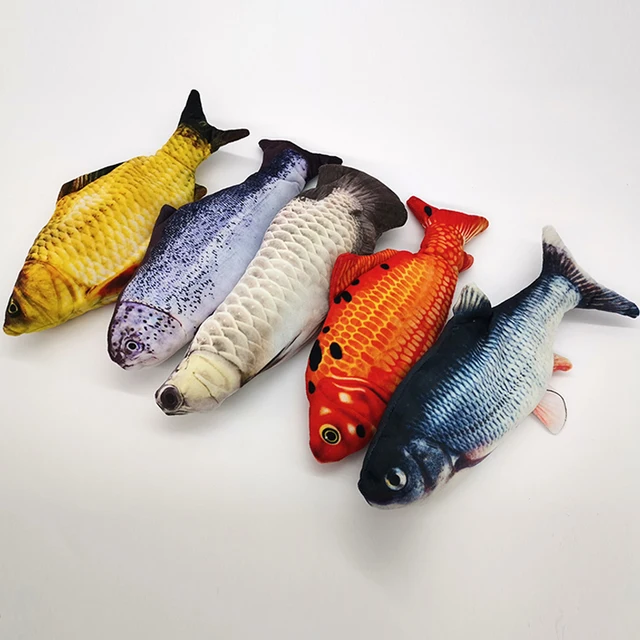 Listrik Kucing Mainan 3d Ikan Usb Pengisian Simulasi Ikan Bergerak Mainan Untuk Hewan Peliharaan Bermain Mainan Perlengkapan Floppy Mainan Kucing Warecart