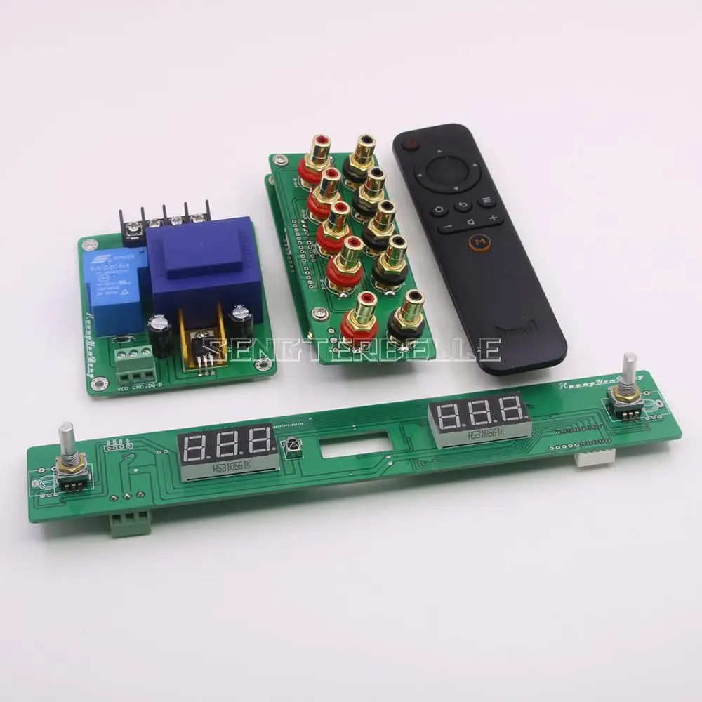 Assembled Hiend 128 steps Remote volume control board Relay pure resistor shunt with 5 pair RCA sockets | Электроника