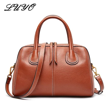 LUYO Fashion Natural Boston Genuine Leather Handbag Small Luxury Ladies Handbags Women Bags Female Designer Bolsos Shoulder Bag
LUYO Fashion Natural Boston Genuine Leather Handbag Small Luxury Ladies Handbags Women Bags Female Designer Bolsos Shoulder Bag