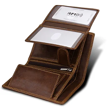 HUGWISER Business Leisure Occasions Pure Brown RFID Men Short Wallet Multifunctional Retro Vertical Card Bag Functional Delicate
HUGWISER Business Leisure Occasions Pure Brown RFID Men Short Wallet Multifunctional Retro Vertical Card Bag Functional Delicate