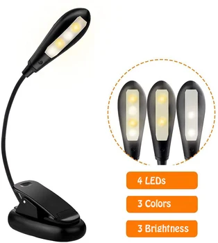 4 LED Book Light With USB Rechargeable Battery 3 Modes Clip Reading Light Flexible Neck Clip For Bed Desk Music Stand Computer
4 LED Book Light With USB Rechargeable Battery 3 Modes Clip Reading Light Flexible Neck Clip For Bed Desk Music Stand Computer