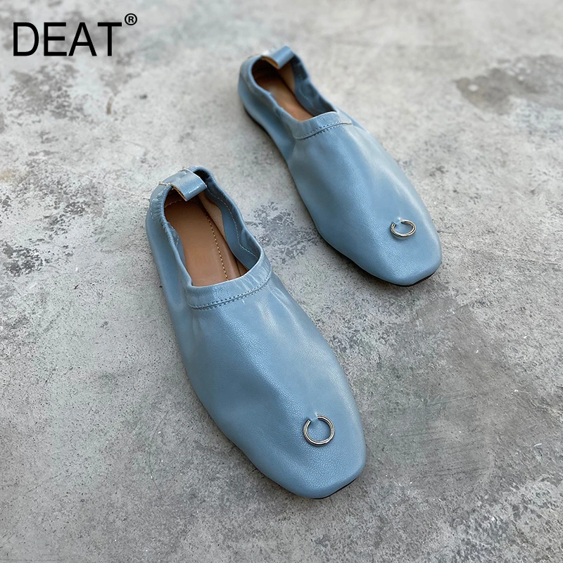 [DEAT] 2020 повседневные тонкие туфли на плоской подошве с квадратным носком из