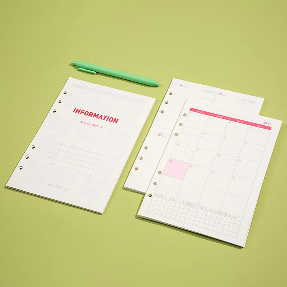 128sheets A5 Agenda 2021 Schedule Notebook Loose-leaf 6 Hole Inner Pages Paper Weekly Monthly Planner Calendar Organizer Notepad
128sheets A5 Agenda 2021 Schedule Notebook Loose-leaf 6 Hole Inner Pages Paper Weekly Monthly Planner Calendar Organizer Notepad