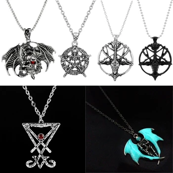 Punk Dragon Skull Gothic Crystal Pendant Necklace Pentagram Pan God Skull Goat Head Necklace For Male Men Cool Jewelry Gift
Punk Dragon Skull Gothic Crystal Pendant Necklace Pentagram Pan God Skull Goat Head Necklace For Male Men Cool Jewelry Gift