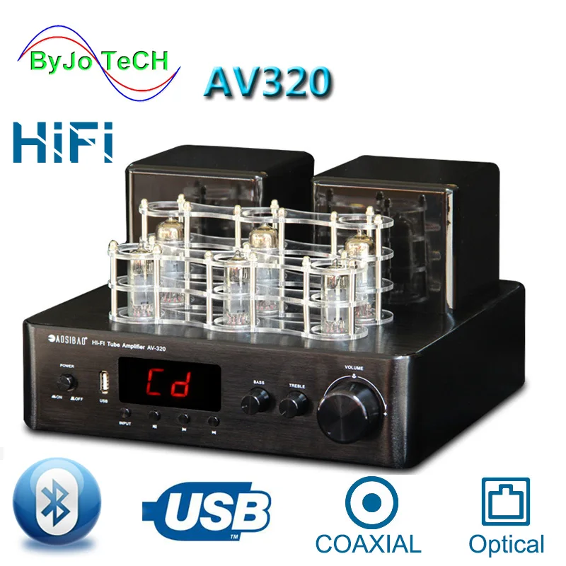 AOSIBAO AV320 HIFI Vacuum Tube Integrated Amplifier Bluetooth Coaxial optical input Stereo Lossless decoding USB Preamplifier
AOSIBAO AV320 HIFI Vacuum Tube Integrated Amplifier Bluetooth Coaxial optical input Stereo Lossless decoding USB Preamplifier