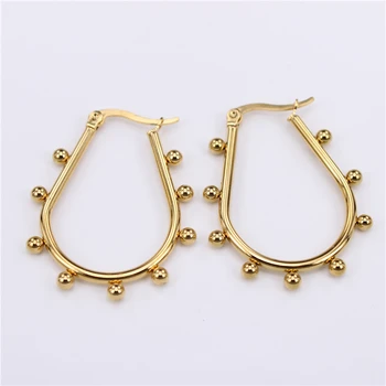 Wholesale 5 options Ladies popular style Features Diameter 33mm Stainless steel Hoop earrings LH861 
Wholesale 5 options Ladies popular style Features Diameter 33mm Stainless steel Hoop earrings LH861
