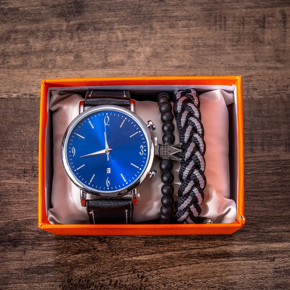 Classic-Style Men's Gift Set Beautifully Packaged Watch + Bracelet Set Creative Combination Set-3 Pieces
Classic-Style Men's Gift Set Beautifully Packaged Watch + Bracelet Set Creative Combination Set-3 Pieces