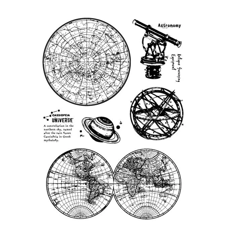 Astronomy Stamps Clear Silicone Rubber Background Stamps Globe Map Antique Universe Stamps
Astronomy Stamps Clear Silicone Rubber Background Stamps Globe Map Antique Universe Stamps