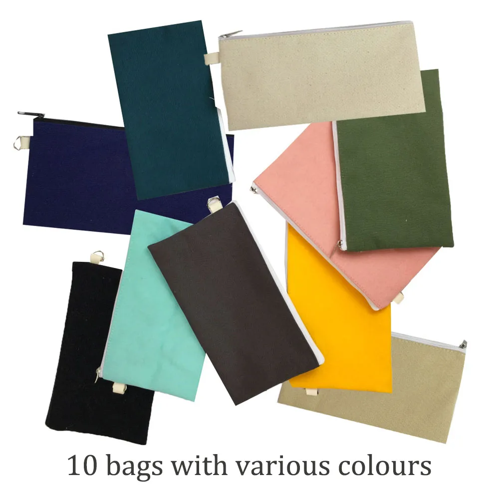 10pcs Coloful blank canvas zipper Pencil cases pen pouches cotton cosmetic Bags makeup bags Mobile phone clutch bag organizer
10pcs Coloful blank canvas zipper Pencil cases pen pouches cotton cosmetic Bags makeup bags Mobile phone clutch bag organizer