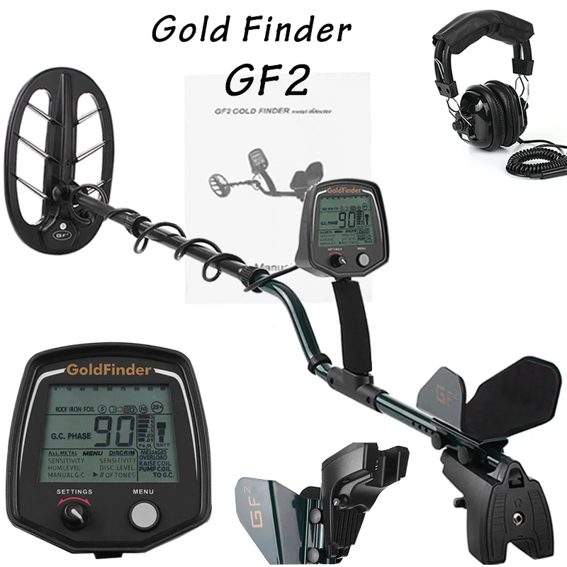 

Professional GF2 Underground Metal Detector Treasure Hunter Gold Digger LCD Display Headphone Ultra Sensitivity Detector Wiring