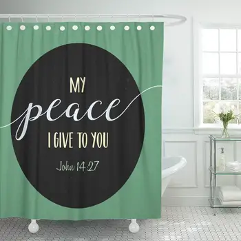My Peace I Give to You Bible Scripture Verse Shower Curtain Waterproof Polyester Fabric 72 x 78 Inches Set with Hooks
My Peace I Give to You Bible Scripture Verse Shower Curtain Waterproof Polyester Fabric 72 x 78 Inches Set with Hooks