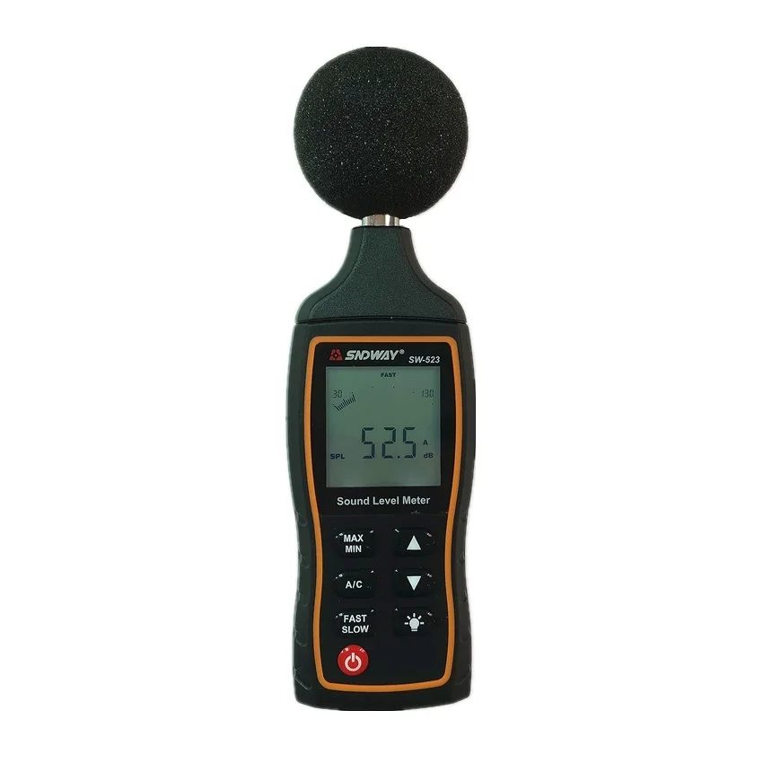 

SNDWAY SW-523 LCD Digital Noisemeter Sound Level Meter 30-130dB Noise Volume Measuring Instrument Decibel Monitoring Tester