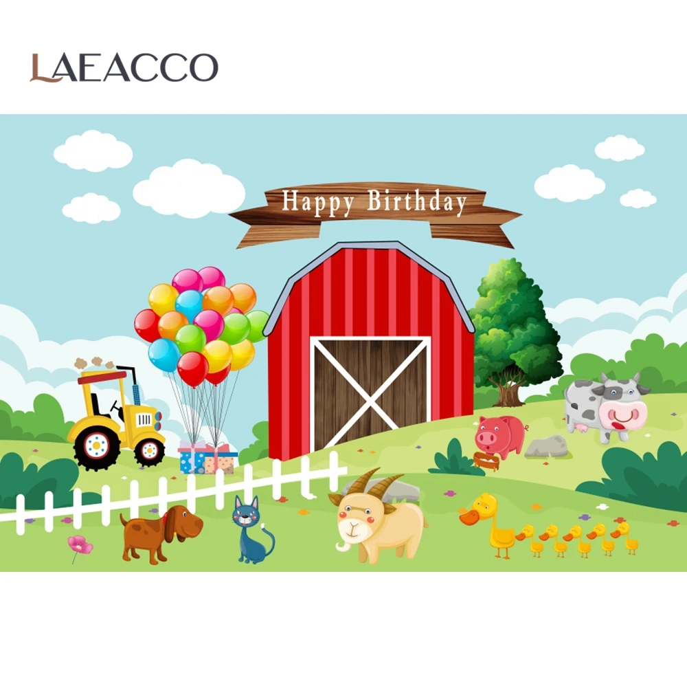 Laeacco Фотофон ребенок мультфильм сельская ферма подано ветряная мельница день