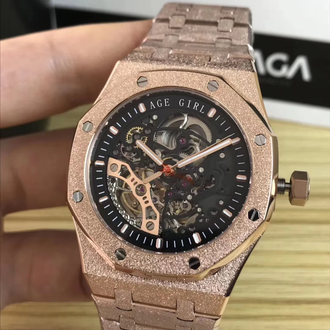 Luxury Brand New Men Automatic Mechanical Stainless Steel Rose Gold Matte Diamond Sapphire Black Watch Tourbillion Skeleton AAA+ 
Luxury Brand New Men Automatic Mechanical Stainless Steel Rose Gold Matte Diamond Sapphire Black Watch Tourbillion Skeleton AAA+