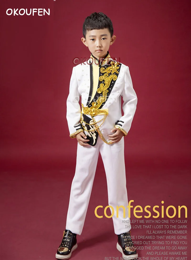 White children's costumes dance singer competition costumes Latin dance costumes
White children's costumes dance singer competition costumes Latin dance costumes