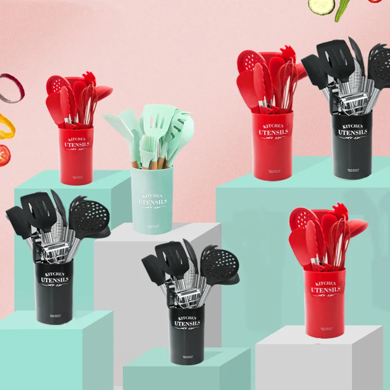 10/11PCS Silicone Kitchenware Non-stick Cookware Cooking Tool Spatula Ladle Egg Beaters Shovel Spoon Soup Kitchen Utensils Set
10/11PCS Silicone Kitchenware Non-stick Cookware Cooking Tool Spatula Ladle Egg Beaters Shovel Spoon Soup Kitchen Utensils Set