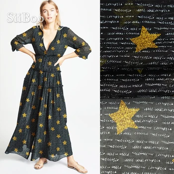 Italy graffiti style gold star printed 100% natural silk chiffon fabric for women summer beach dress tecidos tissu SP5962
Italy graffiti style gold star printed 100% natural silk chiffon fabric for women summer beach dress tecidos tissu SP5962